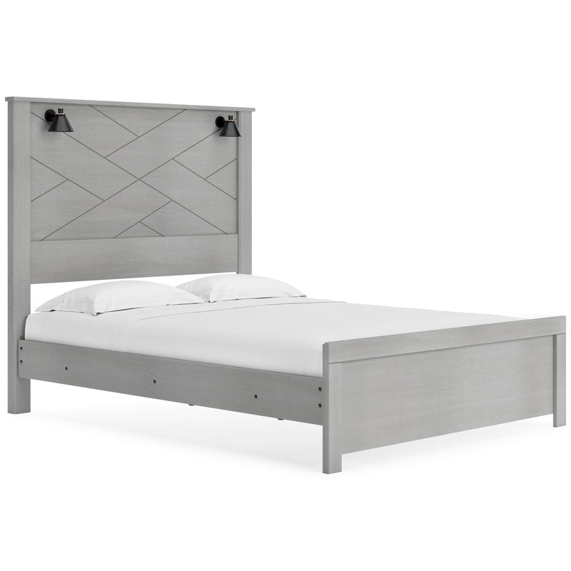 Cottonburg Light Gray/White Lighted Panel Bedroom Set - Gate FurnitureBedroom Set
