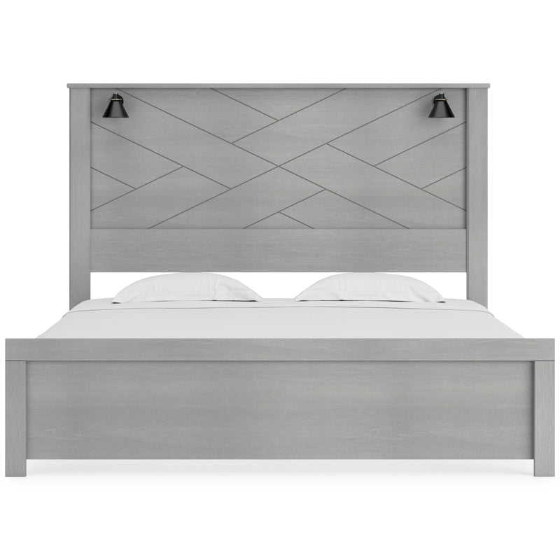 Cottonburg Light Gray/White Lighted Panel Bedroom Set - Gate FurnitureBedroom Set
