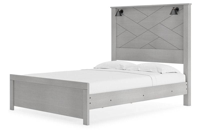 Cottonburg Light Gray/White Queen Panel Bed - Gate FurnitureQueen Bed