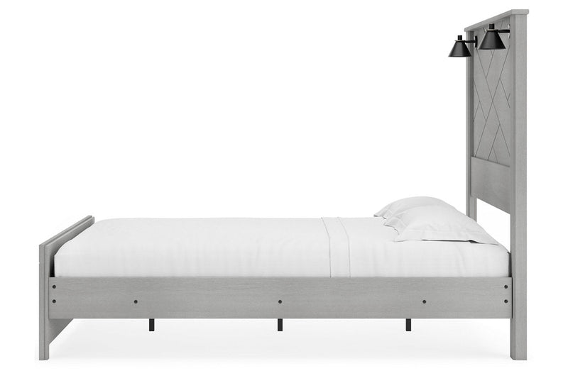 Cottonburg Light Gray/White Queen Panel Bed - Gate FurnitureQueen Bed