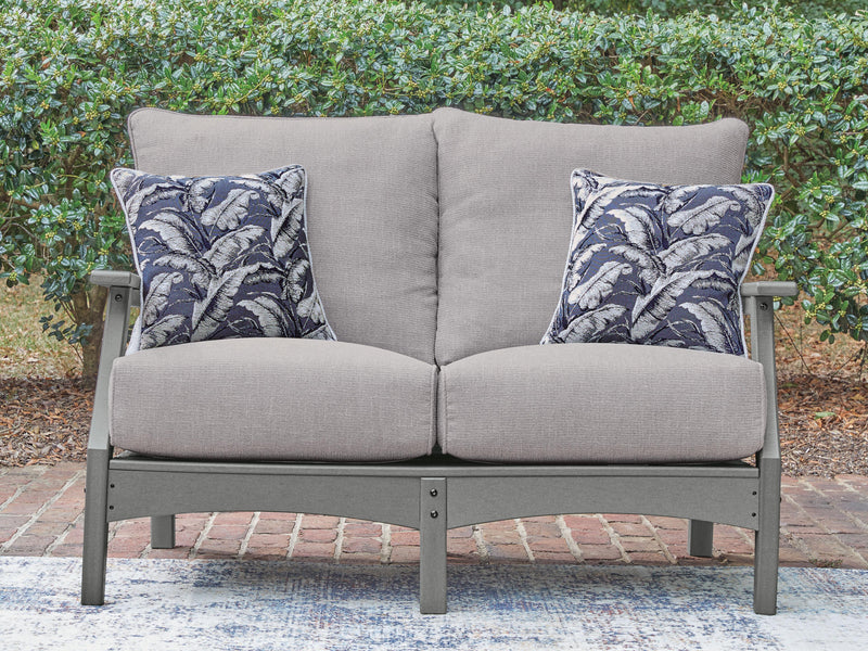 Cove Beach Gray Outdoor Loveseat with Cushion - PCP803-835