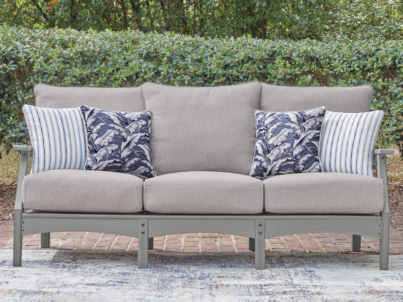 Cove Beach Gray Outdoor Sofa with Cushion - PCP803-838