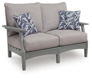 Cove Beach Outdoor Sofa and Loveseat in Gray - PKG024583