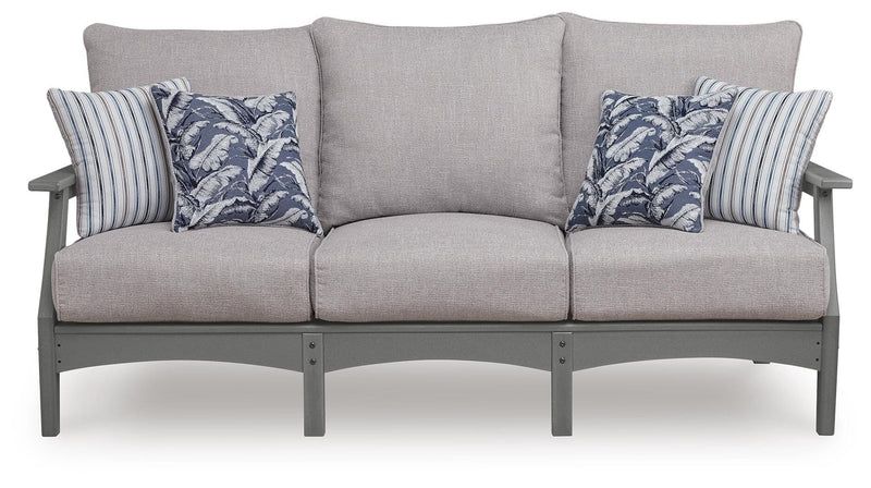 Cove Beach Outdoor Sofa and Loveseat in Gray - PKG024583