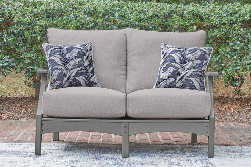 Cove Beach Outdoor Sofa and Loveseat with Coffee Table in Gray - PKG024584