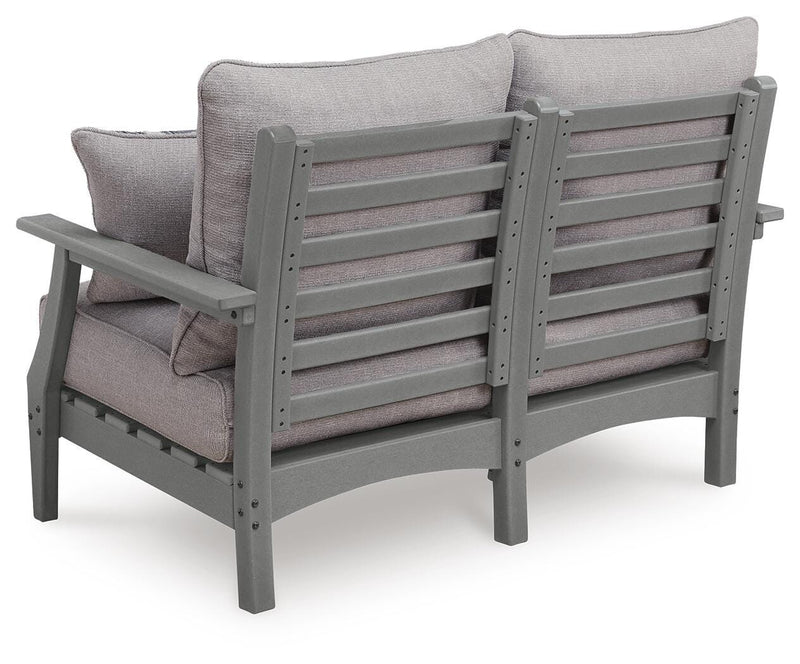 Cove Beach Outdoor Sofa and Loveseat with Coffee Table in Gray - PKG024584