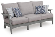 Cove Beach Outdoor Sofa and Loveseat with Coffee Table in Gray - PKG024584