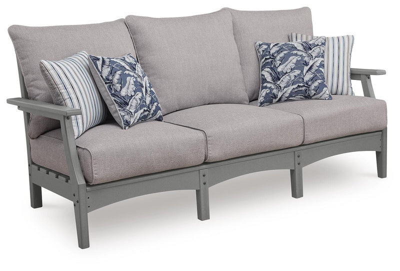 Cove Beach Outdoor Sofa with 2 Lounge Chairs in Gray - PKG024585