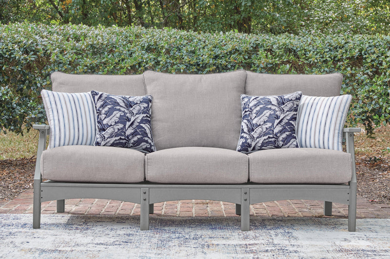 Cove Beach Outdoor Sofa with 2 Lounge Chairs in Gray - PKG024585