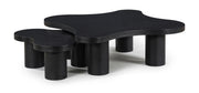 Cove Oak Veneer And Solid Wood 2pc. Coffee Table in Black - 99000Black-CT-2PC