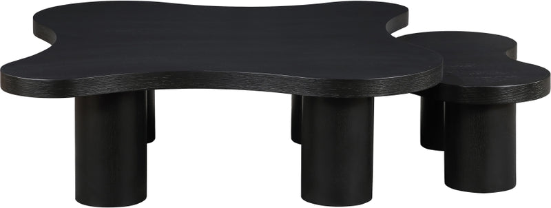 Cove Oak Veneer And Solid Wood 2pc. Coffee Table in Black - 99000Black-CT-2PC
