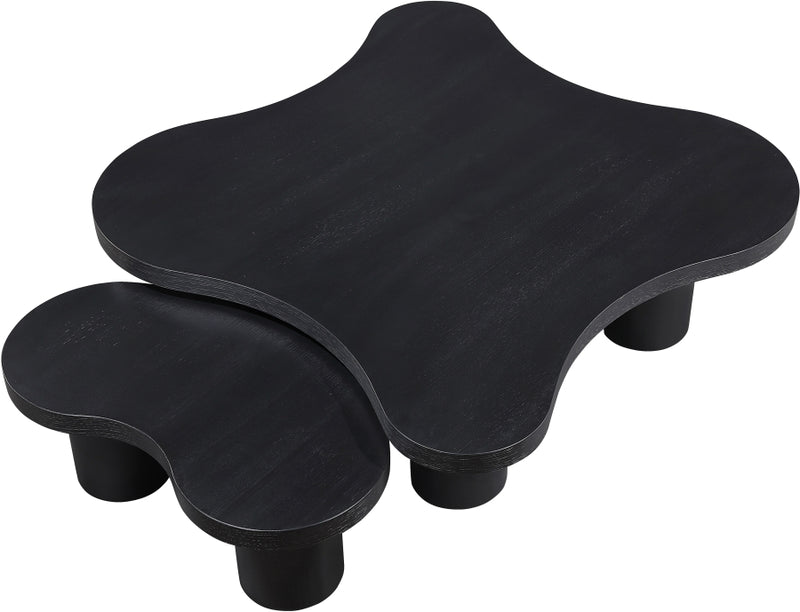 Cove Oak Veneer And Solid Wood 2pc. Coffee Table in Black - 99000Black-CT-2PC