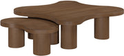Cove Oak Veneer And Solid Wood 2pc. Coffee Table in Brown - 99000Brown-CT-2PC