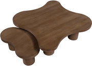 Cove Oak Veneer And Solid Wood 2pc. Coffee Table in Brown - 99000Brown-CT-2PC