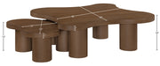 Cove Oak Veneer And Solid Wood 2pc. Coffee Table in Brown - 99000Brown-CT-2PC