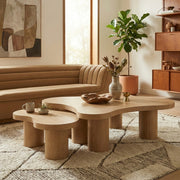 Cove Oak Veneer And Solid Wood 2pc. Coffee Table in Natural - 99000Natural-CT-2PC
