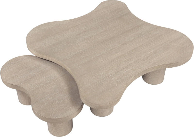 Cove Oak Veneer And Solid Wood 2pc. Coffee Table in Natural - 99000Natural-CT-2PC