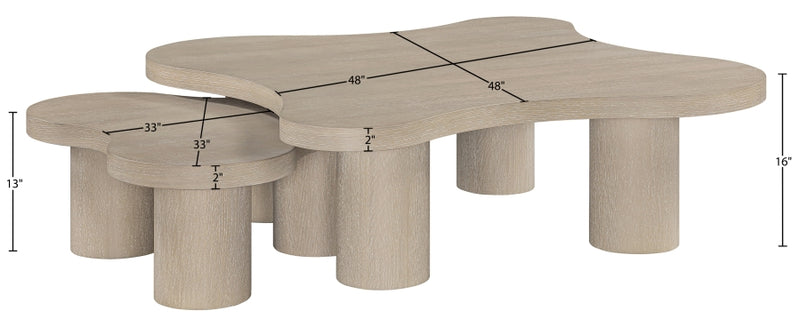 Cove Oak Veneer And Solid Wood 2pc. Coffee Table in Natural - 99000Natural-CT-2PC