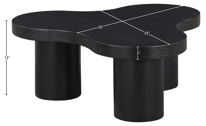 Cove Oak Veneer And Solid Wood Coffee Table in Black - 99000Black-CT13