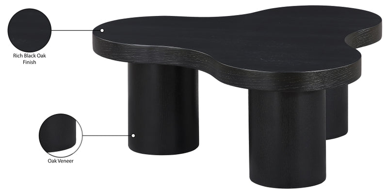 Cove Oak Veneer And Solid Wood Coffee Table in Black - 99000Black-CT13
