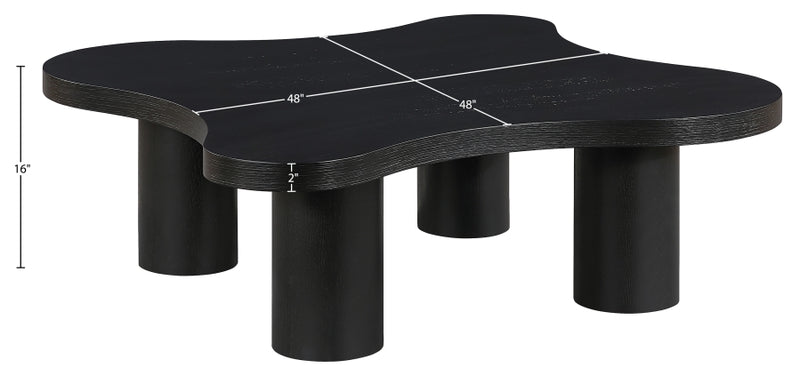 Cove Oak Veneer And Solid Wood Coffee Table in Black - 99000Black-CT16