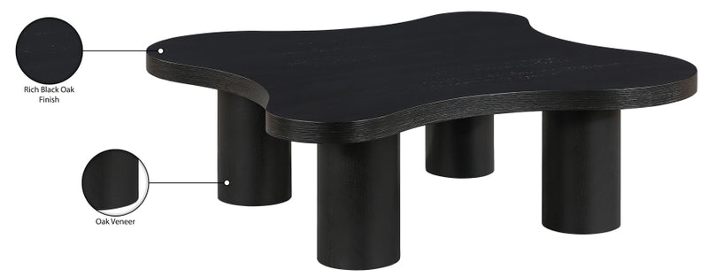 Cove Oak Veneer And Solid Wood Coffee Table in Black - 99000Black-CT16