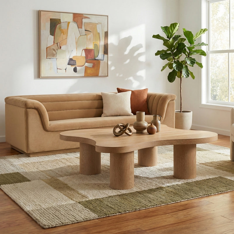 Cove Oak Veneer And Solid Wood Coffee Table in Natural - 99000Natural-CT16