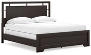 Covetown California King Panel Bed with 2 Nightstands in Dark Brown from Ashley - Luna Furniture