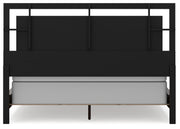 Covetown California King Panel Bed with 2 Nightstands in Dark Brown from Ashley - Luna Furniture