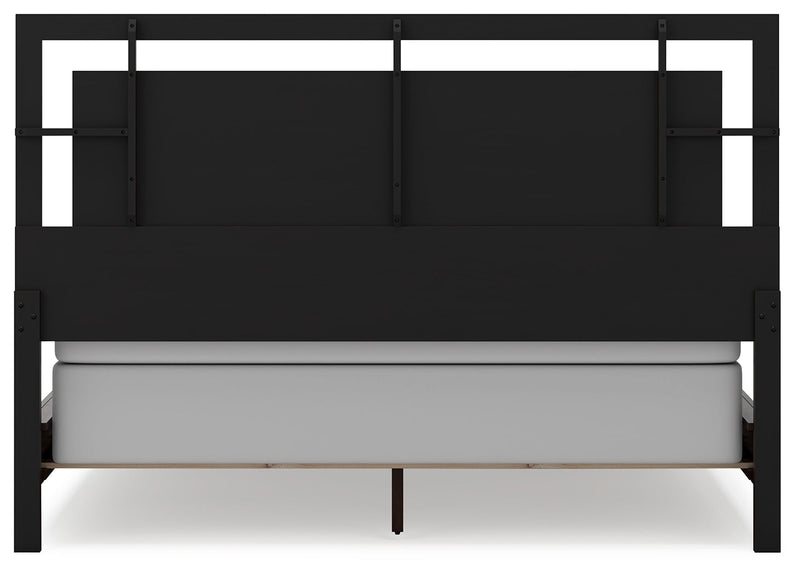 Covetown California King Panel Bed with 2 Nightstands in Dark Brown from Ashley - Luna Furniture