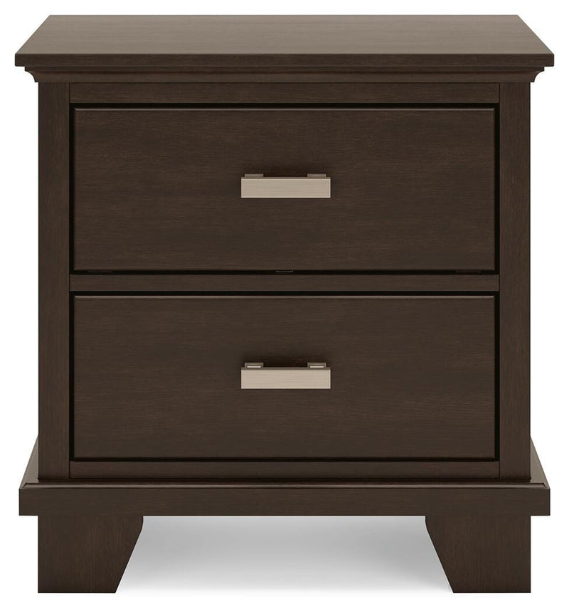 Covetown Dark Brown Full Panel Bed, Chest and Nightstand - B441B16