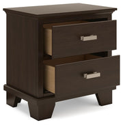 Covetown Dark Brown Full Panel Bed, Chest and Nightstand - B441B16
