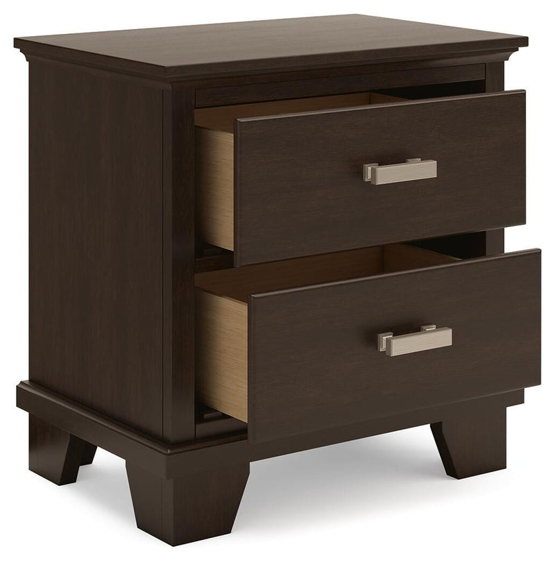 Covetown Dark Brown Full Panel Bed, Chest and Nightstand - B441B16