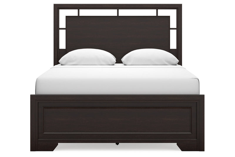 Covetown Dark Brown Queen Panel Bed - Gate FurnitureQueen Bed
