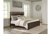 Covetown Dark Brown Queen Panel Bed - Gate FurnitureQueen Bed