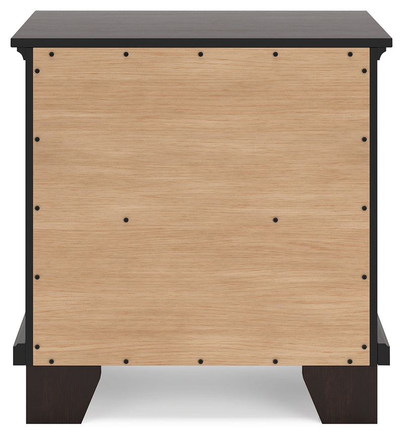 Covetown King Panel Bed with 2 Nightstands in Dark Brown from Ashley - Luna Furniture