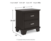 Covetown King Panel Bed with 2 Nightstands in Dark Brown from Ashley - Luna Furniture