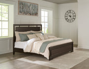 Covetown King Panel Bed with 2 Nightstands in Dark Brown from Ashley - Luna Furniture