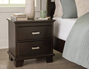 Covetown King Panel Bed with 2 Nightstands in Dark Brown from Ashley - Luna Furniture