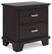 Covetown Queen Panel Bed with 2 Nightstands in Dark Brown from Ashley - Luna Furniture