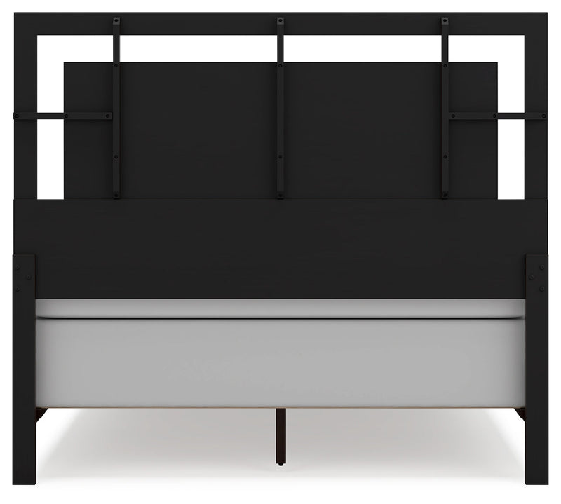 Covetown Queen Panel Bed with 2 Nightstands in Dark Brown from Ashley - Luna Furniture
