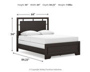 Covetown Queen Panel Bed with 2 Nightstands in Dark Brown from Ashley - Luna Furniture