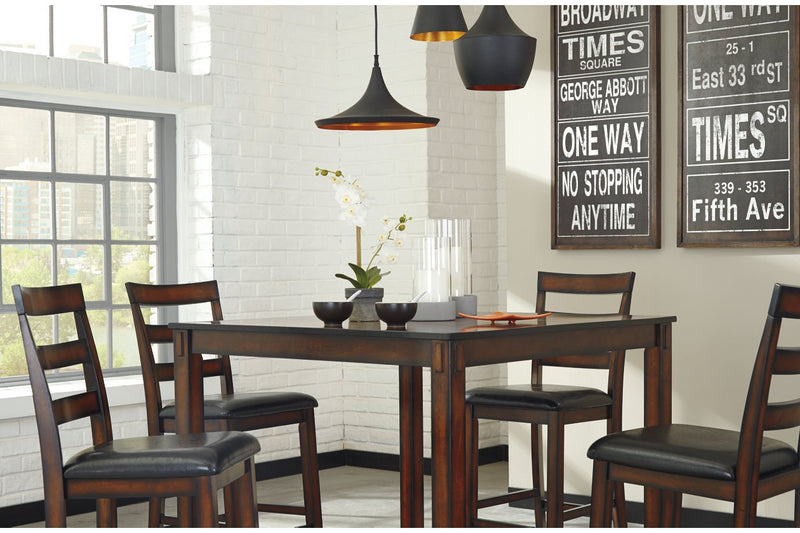 Coviar Brown Counter Height Dining Table and Bar Stools (Set of 5) - Gate FurnitureCounter Height Table