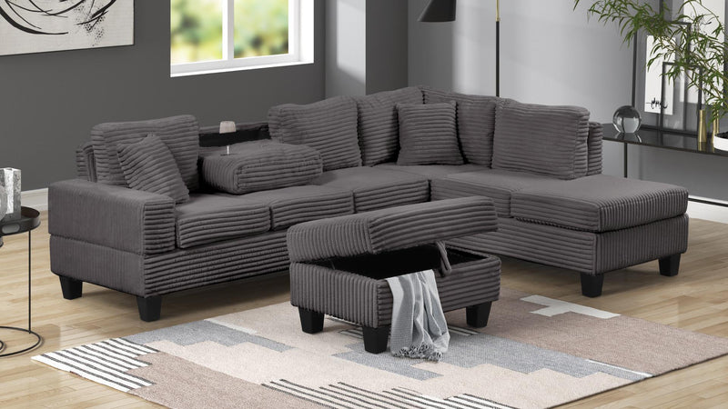 Cozy Sectional Sofa with Ottoman Gray - Cozy Sectional Sofa with Ottoman Gray