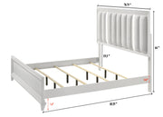 Cressida White King Upholstered LED Panel Bed - Gate FurnitureKing Bed