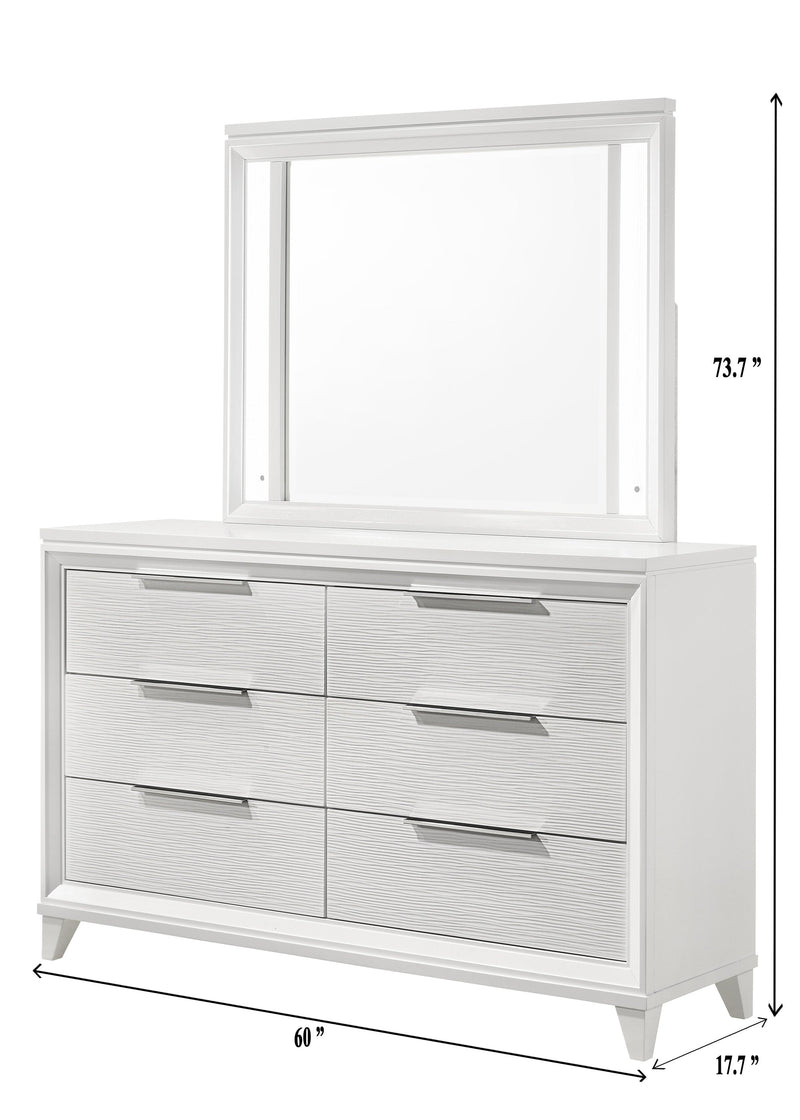 Cressida White Upholstered LED Panel Bedroom Set - Gate FurnitureBedroom Set