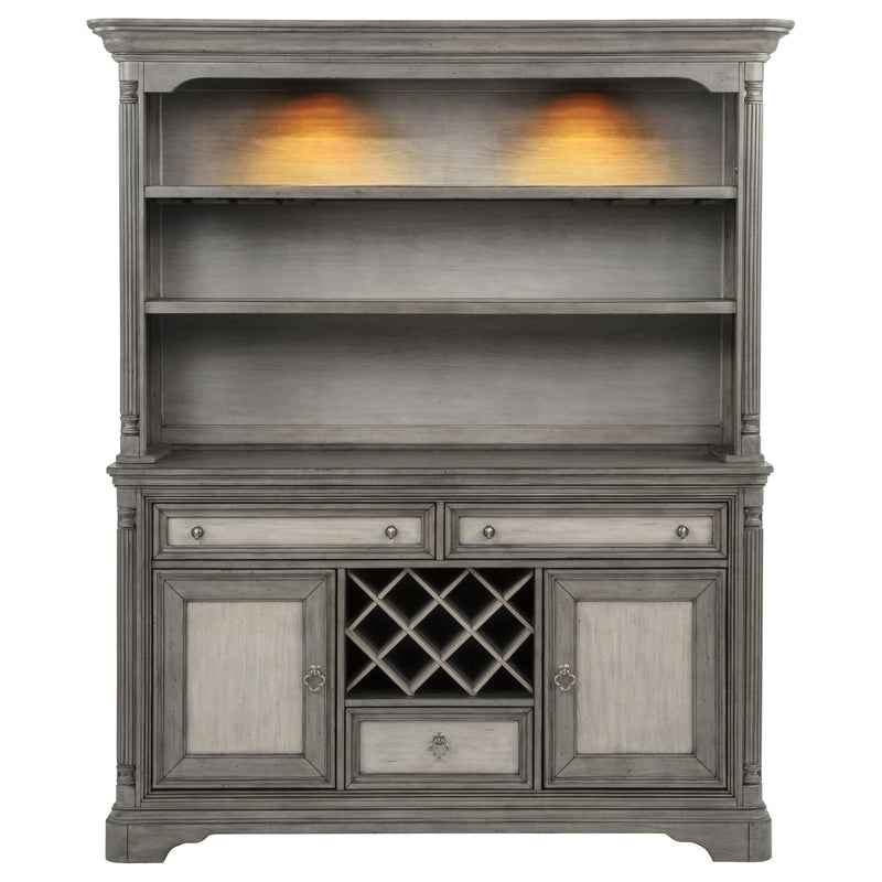 Cresswell 2-door 3-drawer Buffet and Hutch Weathered Taupe - 107455