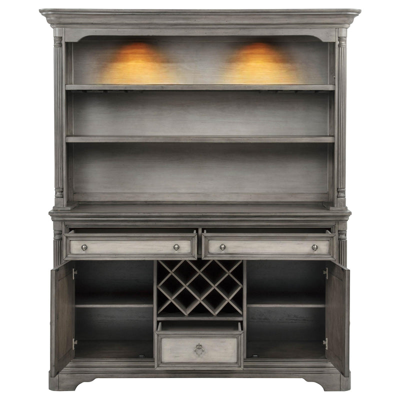 Cresswell 2-door 3-drawer Buffet and Hutch Weathered Taupe - 107455