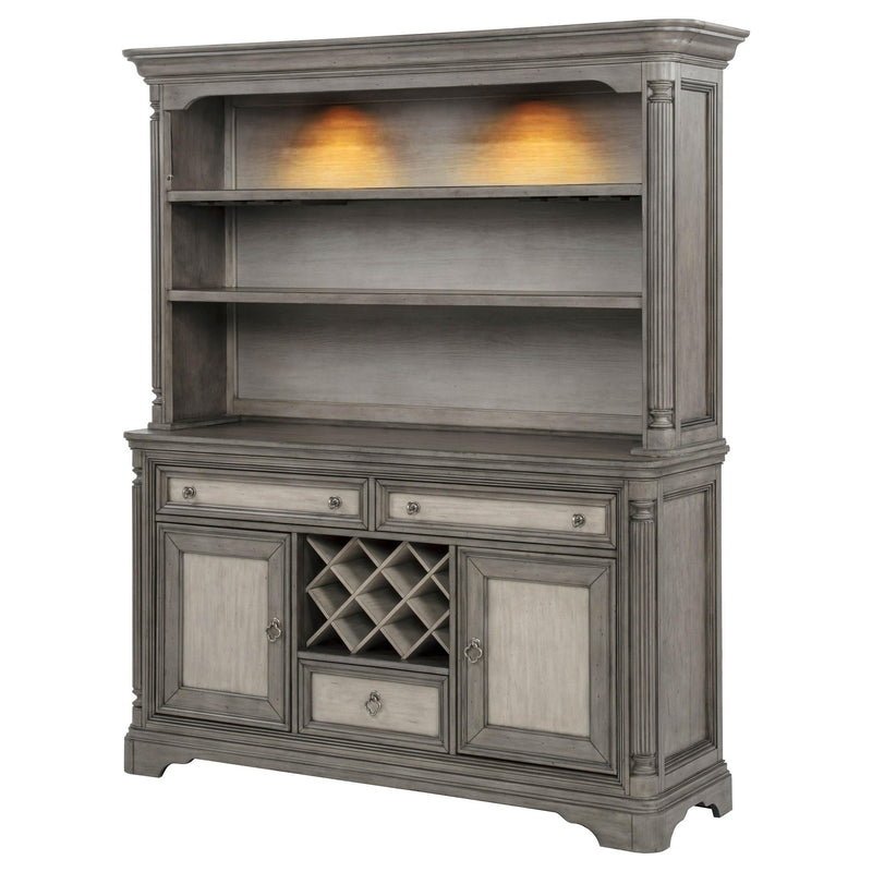 Cresswell 2-door 3-drawer Buffet and Hutch Weathered Taupe - 107455