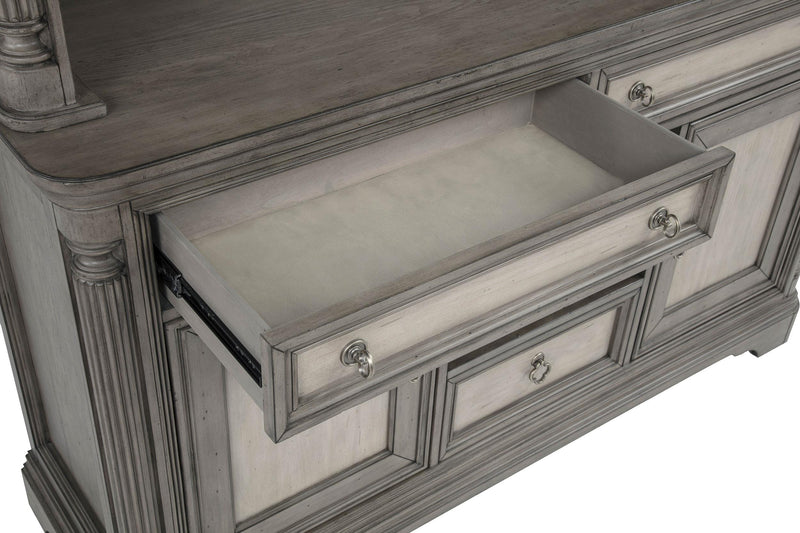 Cresswell 2-door 3-drawer Wine Storage Buffet Weathered Taupe - 107455B